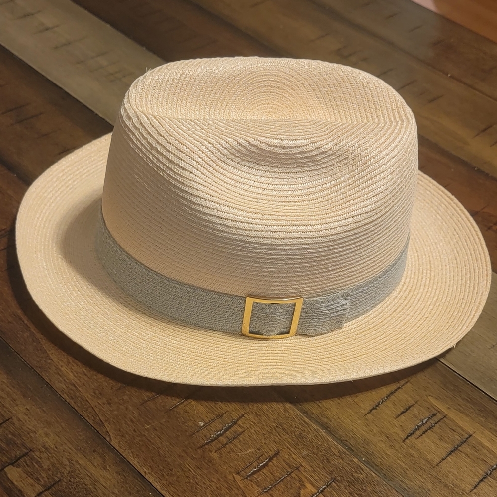 Vintage KNOX Manilan Braid straw fedora hat